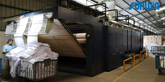 Knitting 4 Chamber Fabric Textile Drying Machine 50m/Min Relax Dryer Machine 3 Pass